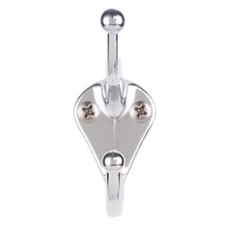Ace 3 in. L Chrome Silver Metal Small Coat and Hat Hook 2 pk