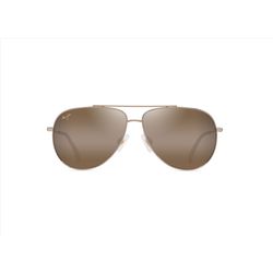 Maui Jim Hauoli Sunglasses Unisex Shiny Lt Gold w/Orange&Yellow Frame HCL Bronze Lens Polarized