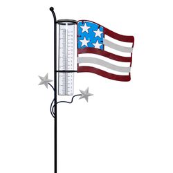 EZRead American Flag Rain Gauge Stake 2 in. W X 14 in. L