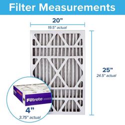 Filtrete Slim 25 in. W X 20 in. H X 4 in. Polyester 1550 MPR Pleated Allergen Air Filter 1 pk