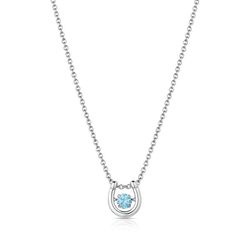 Montana Silversmiths Women's Dancing Horseshoe Light Blue Necklace