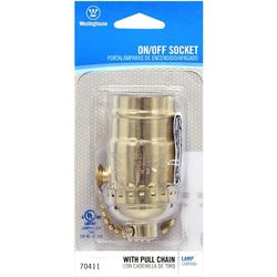 Westinghouse Brass Medium Base Pull Chain Socket 1 pk