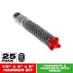 Diablo Rebar Demon 1/2 in. X 6 in. L Carbide Hammer Drill Bit SDS-Plus Shank 25 pk