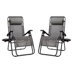 Flash Furniture Black Steel Frame Zero Gravity Lounge Chair
