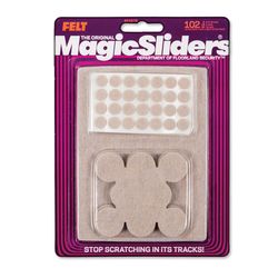 Magic Sliders Felt Self Adhesive Protective Pads Oatmeal Assorted 102 pk