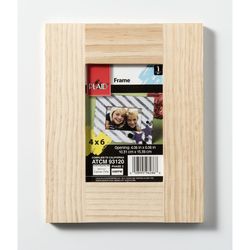 Plaid Natural Brown Wood Picture Frame