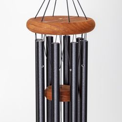 Wind River Festival Black Aluminum/Wood 30 in. Wind Chime