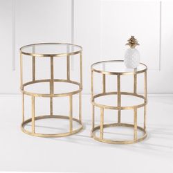 Tripar Modern 18.1 in. W X 18.1 in. L Round Accent Table Set