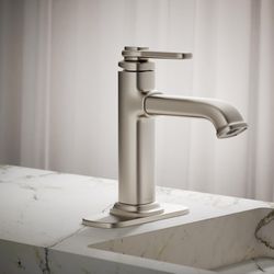 Kohler Envelu Vibrant Brushed Nickel Modern Single-Handle Bathroom Sink Faucet 4 in.