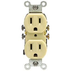 Leviton 15 amps 125 V Duplex Ivory Outlet 5-15R 1 pk