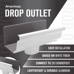 Amerimax 3.5 in. H X 5 in. W X 10 in. L White Aluminum K End w/Drop