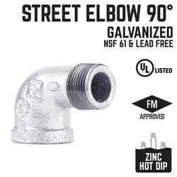 STZ Industries 4 in. FIP each X 4 in. D MIP Galvanized Malleable Iron 90 Degree Street Elbow