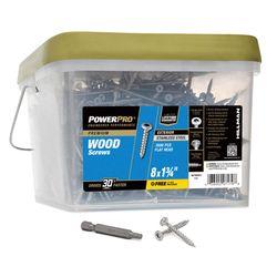 Power Pro No. 8 Ga. X 1-3/4 in. L Silver Star Flat Head Deck Screws 3500 pc