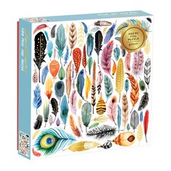 Chronicle Books Foil Feathers Puzzle Multicolored 500 pc