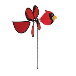In The Breeze Multicolored Nylon 23 in. H X 12 in. L X 17 in. W Cardinal Garden Stake Spinner
