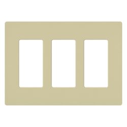 Lutron Claro Ivory 3 gang Plastic Decorator Wall Plate 1 pk