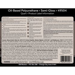 Old Masters Semi-Gloss Clear Oil-Based Polyurethane 1 qt