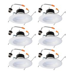 Halo LA5 Series Matte Soft White 5/6 in. W LED Retrofit Baffle Trim Kit 10 W