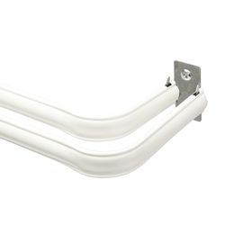 Kenney White Traditional/Transitional Double Curtain Rod Bracket n/a in. L