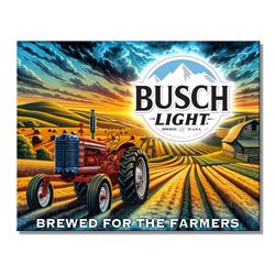 Desperate Enterprises Anheuser Busch 12.5 in. H X 16 in. L Tin Busch Light Brewed for the Farmers Si