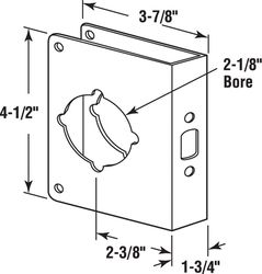 Prime-Line 4.5 in. H X 3.9 in. L Brass-Plated Brass Lock and Door Reinforcer