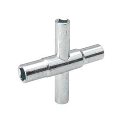 BK Products Silver Chrome Steel 4-Way Stem Key