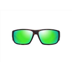 Maui Jim Keha AF Sunglasses Men's Matte Dark Havana Frame Maui Green Lens Polarized