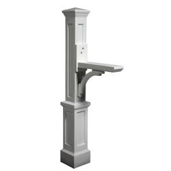 Mayne Newport Plus 56.5 in. Matte White Plastic Mailbox Post