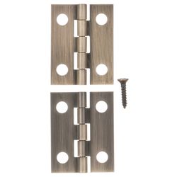 Ace 3/4 in. W X 1 in. L Antique Brass Brass Narrow Hinge 2 pk