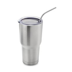 Outset Silver Stainless Steel Drinking Straws