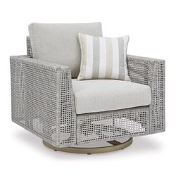 Signature Design by Ashley Seton Creek Gray Aluminum Frame Swivel Lounge Chair Gray