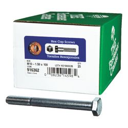 HILLMAN M10-1.50 mm D X 100 mm L Heat Treated Zinc Steel Hex Head Cap Screw 1 pk