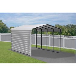 Arrow 12 ft. x 20 ft. Galvanized Steel Standard Peak 1-sided Carport without Floor Kit