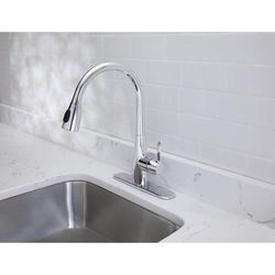 Oakbrook Collection Vela One Handle Chrome Kitchen Faucet