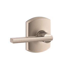 Schlage F Series Latitude x Greenwich Satin Nickel Passage Lever