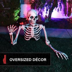 Haunted Hill Farm 3.6 ft. Giant Groundbreaker Skeleton Yard Decor