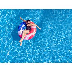 PoolCandy Multicolored PVC Inflatable Floating Tube