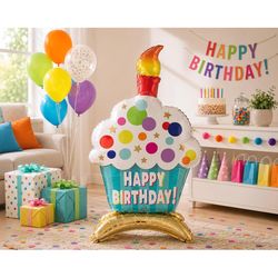 Anagram Balloons Cupcake Foil Balloon 1 pk
