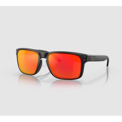 Oakley Holbrook Sunglasses Unisex Matte Black Frame Orange Lens