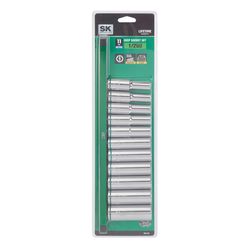 SK Tools Arrow Fastener 1/2 each X 1/2 in. drive Metric Deep Socket Set 11 pc