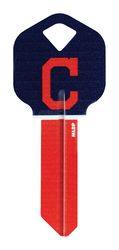 HILLMAN Cleveland Indians Kwikset/66 KW1 House/Office Key Blank Single Blue/Red