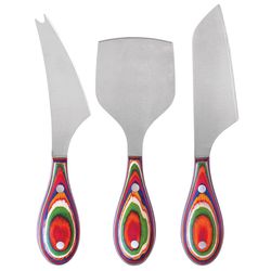 Totally Bamboo Baltique Marrakesh Multicolored Stainless Steel/Wood Cheese Knife Set