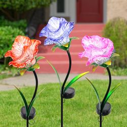 Exhart Assorted Plastic 37.4 in. H Solar Garden Stake