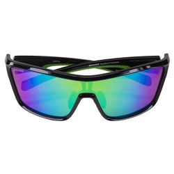 Seachoice Nautilus Sunglasses Unisex Shiny Black Frame Green Mirror Lens Polarized