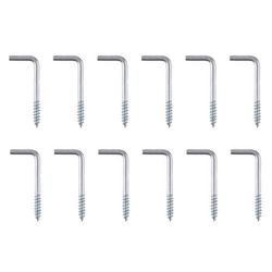 Ace Small Zinc-Plated Silver Steel 1 in. L Square Bend Screw Hook 10 lb 12 pk