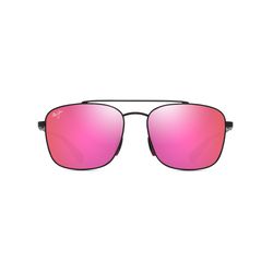 Maui Jim Piwai Asian Fit Sunglasses Men's Matte Black Frame Maui Sunrise Lens Polarized