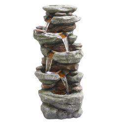 Alpine Polyresin Assorted Fountain with LED Light