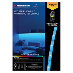 Monster Just Color It Up 6.5 ft. L Multicolored Plug-In LED Smart-Enabled Mood Light Strip Kit with