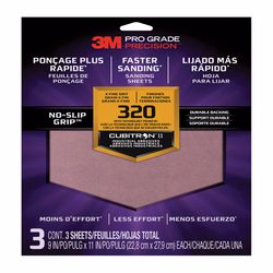 3M Pro Grade Precision 11 in. L X 9 in. W 320 Grit Ceramic Sanding Sheet 3 pk