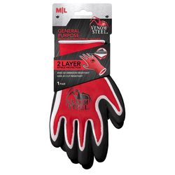 Venom Steel Work Gloves Black/Red M/L 1 pair